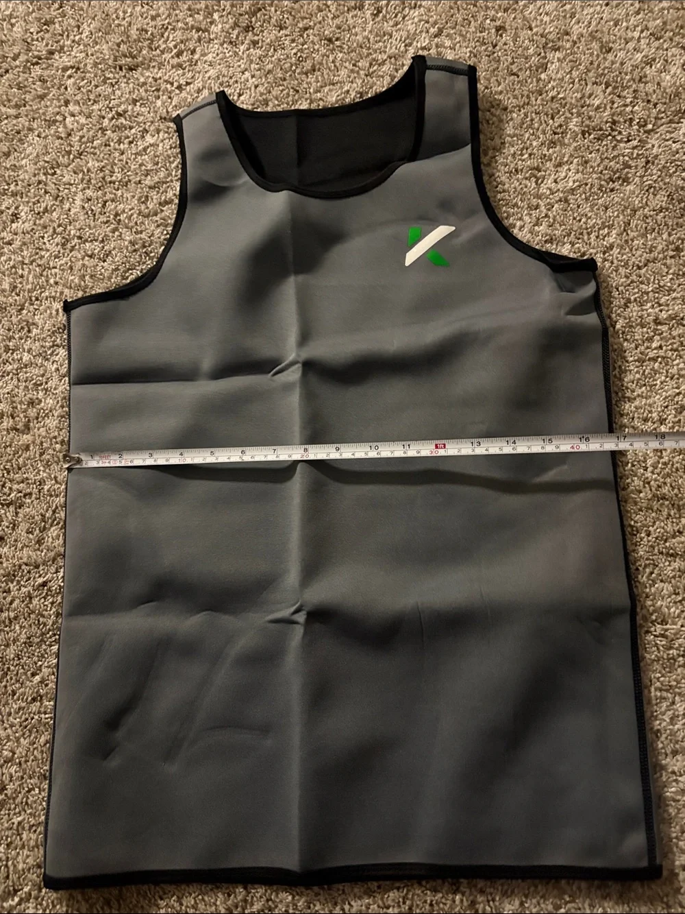 Men's Gray Swim Rash Guard Tank with Green Logo Accent
